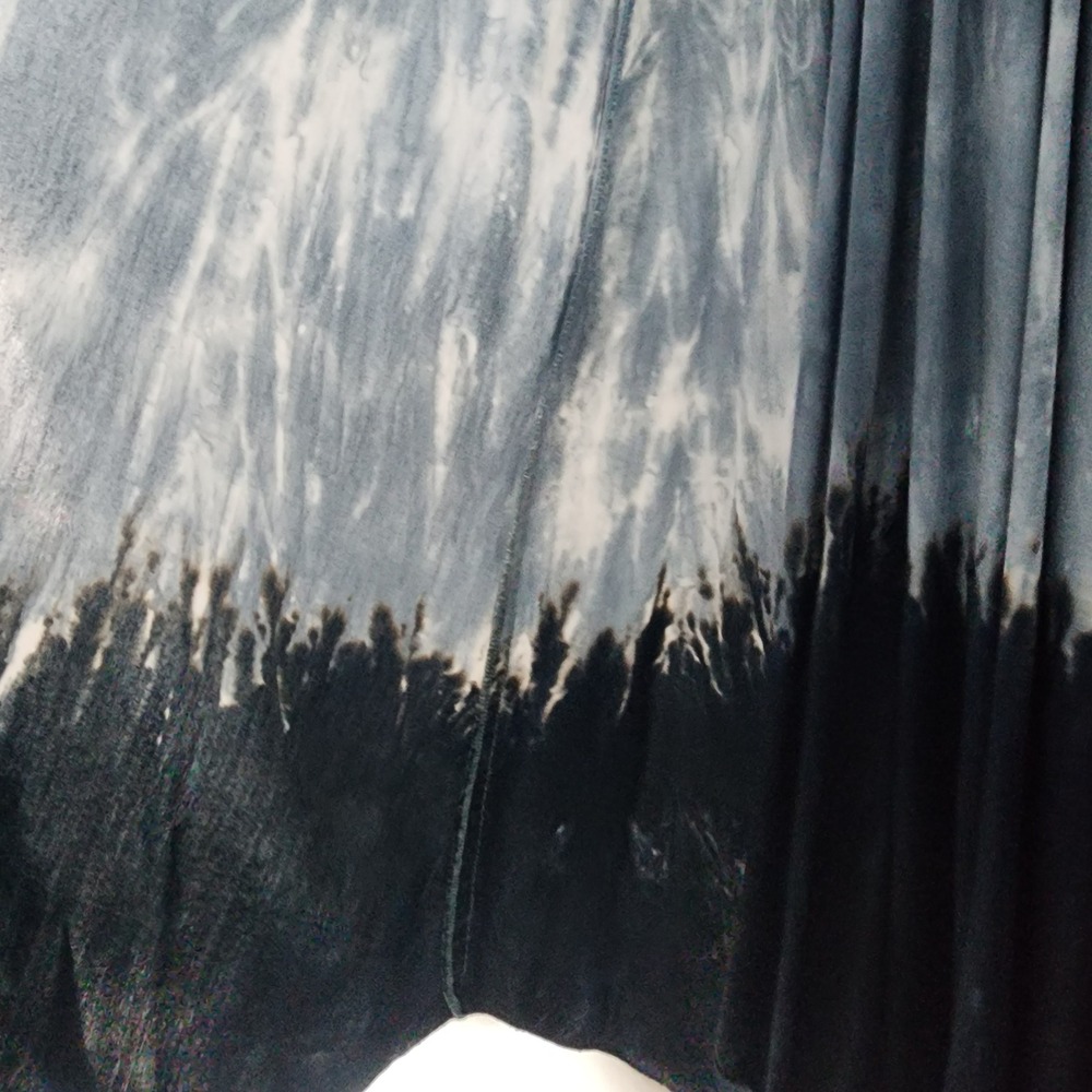 The Silk Road Traders Maxi Skirt Women OS Rayon Blue Black Tie Dye Boho - Picture 9 of 13